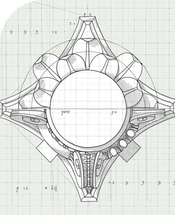 Dessin technique d’une bague avant modélisation 3D