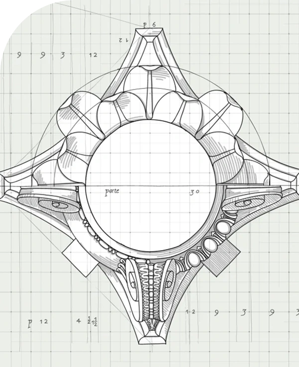 Dessin technique d’une bague avant modélisation 3D